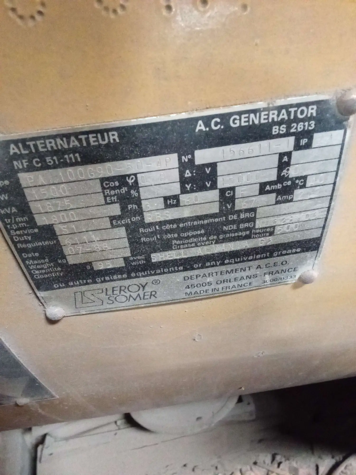 Used LEROY SOMER _UNKNOWN_ Synchronous Alternators Texas US | Apollo Electric #1514438
