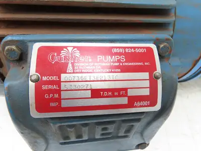 Gusher 00736ET3E213TC Inline Centrifugal Pump 2x2"Flanged Stainless 7.5Hp 3PH