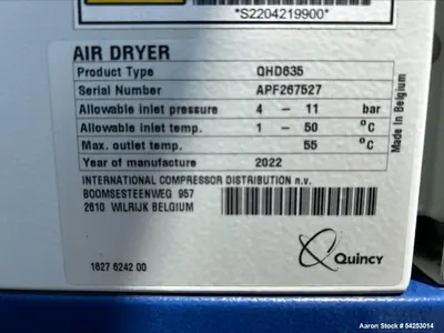 Used Quincy Compressor System with QHD635 Refrigerated Air Dryer