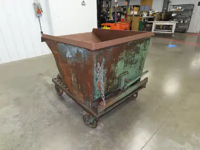 Self Dumping Hopper 1/2 Yd Capacity Heavy Duty Steel Casters 52x38x41"