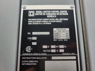 USED SQUARE D MODEL 6