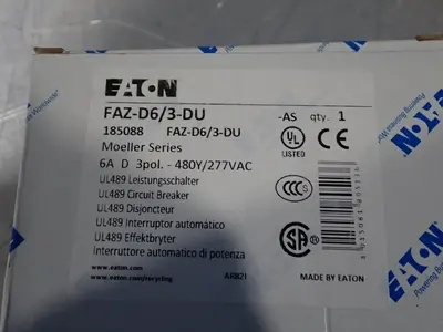 New | in-Stock EATON FAZD6/3DU Circuit Breakers | HGR 24 #731933