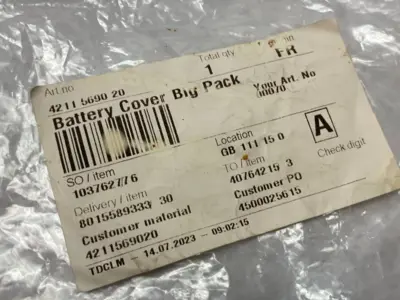 NEW ATLAS COPCO PROTECTIVE BATTERY COVER BIG PACK, CLEAR