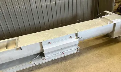 Used Screw Conveyor, 14'' Diameter X 204'' Long, Tapered Screw