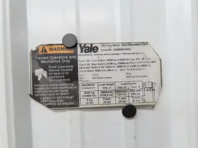 Yale Forklift Dual-Wheel Rear Axle Assembly Off ERC100HHN48TV096