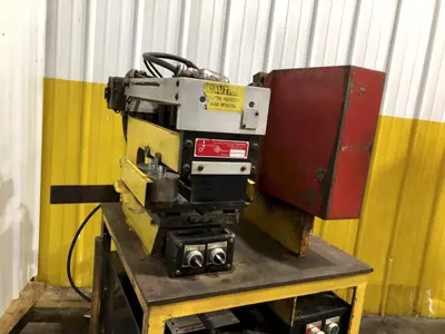 10" x .080" COIL JOINING TECH SHEAR BUTT END WELDER WITH MILLER ECONO TWIN HF WELDER: STOCK #19064