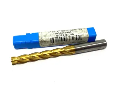 USED NIAGARA CUTTER SQUARE END MILL 4-FLUTE SE 30° 1/4 X 3/8 X 1-1/4 X 3-1/16