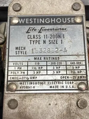 Used WESTINGHOUSE 1532852-A Starters | Surplus Asset Holdings #1205064
