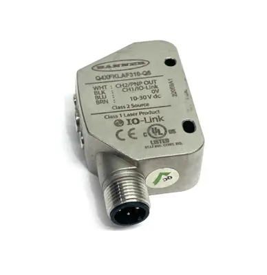 USED BANNER ENGINEERING IO-LINK RUGGED LASER DISTANCE SENSOR, ADJUSTABLE FLD 97341
