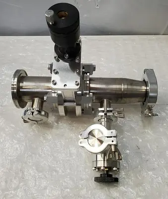 EDWARDS GVI 63M GATE VALVE WITH STAINLESS STEEL ADAPTER WITH MDC KAV-100 PNEUMA
