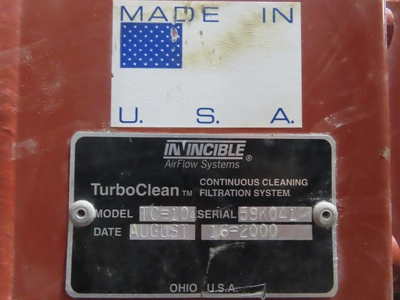 Invincible TurboClean Continuous Filtration Bin Vent Filter Dust Collector