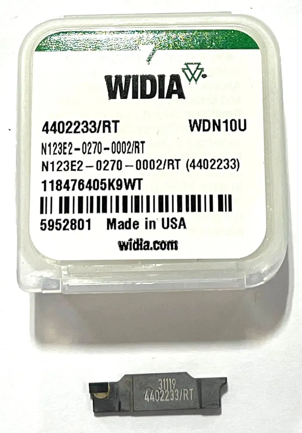 WIDIA PCD Insert N123E2-0270-0002/RT RETIP Grooving Cut Off Insert 5952801 USA