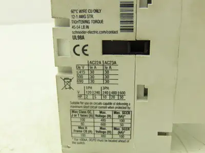 Schneider Electric VLS3P030D2 Disconnect Switch Non Fusible 30Hp 30A 600VAC 3Ph