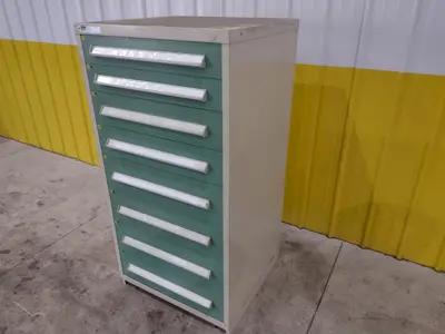 8 DRAWER VIDMAR INDUSTRIAL STORAGE CABINET 30" X 27.5" X 59": STOCK #21549 (6 AVAILABLE)