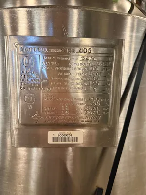 1983 LETSCH CORPORATION 50 GALLON Pionowy zbiornik magazynowy | Perry Equipment (5)