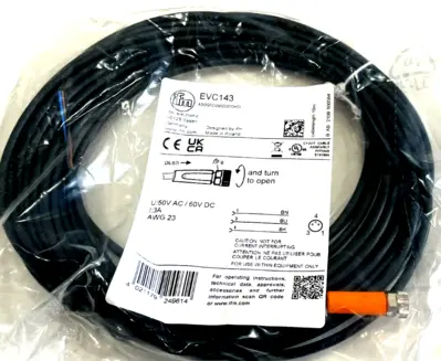 NEW IFM EFECTOR ADOGF030MSS0010H03-EVC143 FEMALE CORDSET LOT OF 8