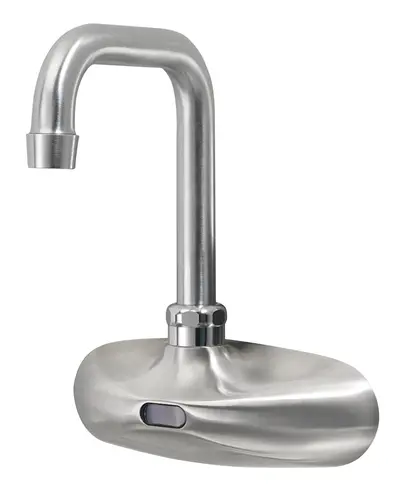 Krowne 16-670 Wall Mount Electronic Faucet - 4" Centers, High Arc Spout, Satin Finish