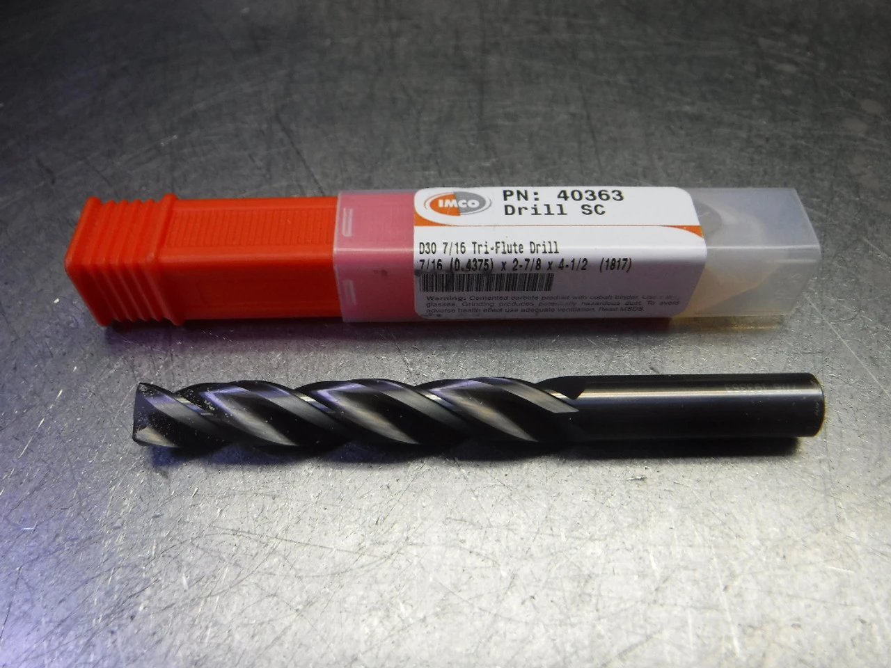 IMCO 7/16" 3 Flute Carbide Drill 7/16" Shank 7/16x2-7/8x4-1/2 (1817) (LOC308A)