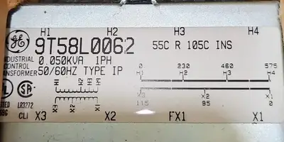 GE 9T58L62 TRANSFORMER. Loc4D28