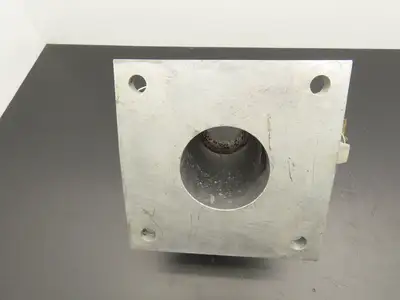 Industrial Injection Molding Hopper Base Side Discharge 5-1/2" Bolt Square Top