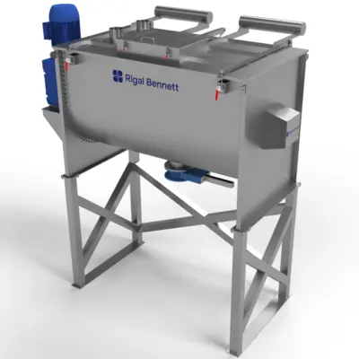 2,000L S/S Rigal Bennett Trough Mixer 18.5 Kw