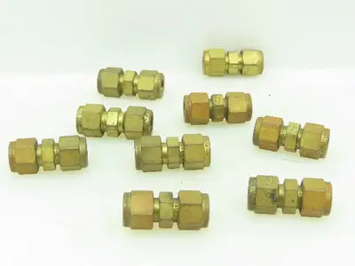 Swagelok Brass Union Straight Compression Fitting 5/16" Tube OD  LOT OF 9