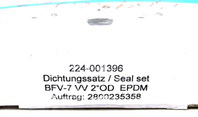 NEW TUCHENHAGEN 224-001396 SEAL SET BFV-7 VV 2"OD EPDM 224001396
