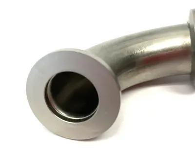 USED AGILENT STAINLESS STEEL 90-DEGREE ELBOW FITTING NW16 1.5" CLEARANCE