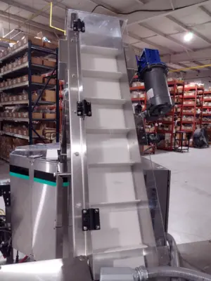 Used Shibuya Hoppmann Centrifugal Vial Feed System & Pre-Feed Elevator Bottle Feed Hopper Elevator Michigan US | Maverick Industrial Sales #1390580