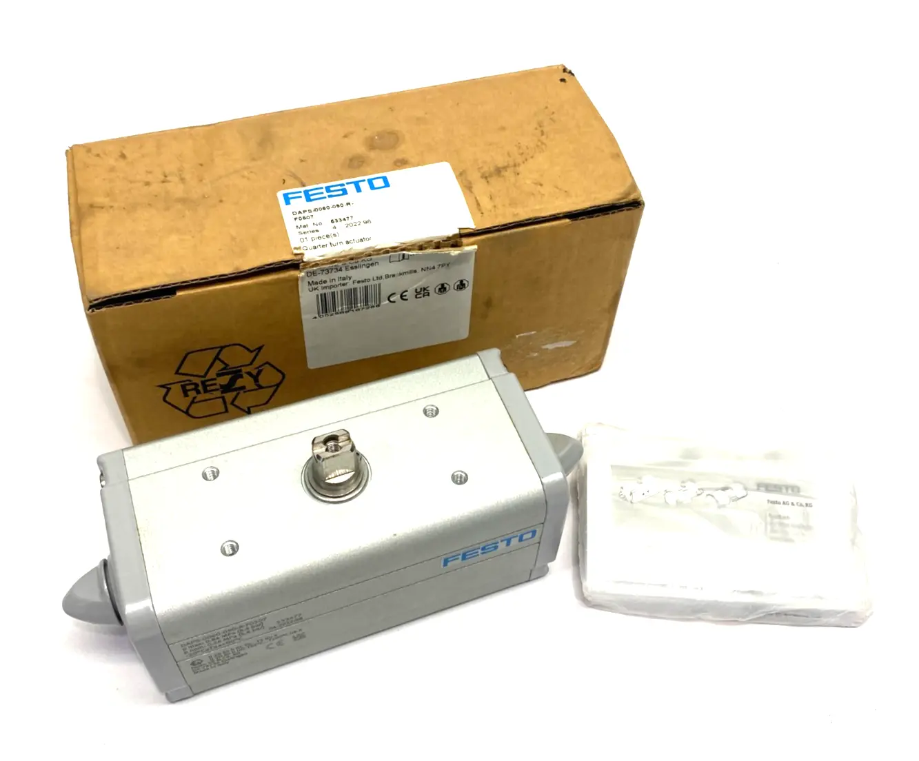 USED FESTO QUARTER TURN ACTUATOR 90 DEGREE SWIVEL 533477