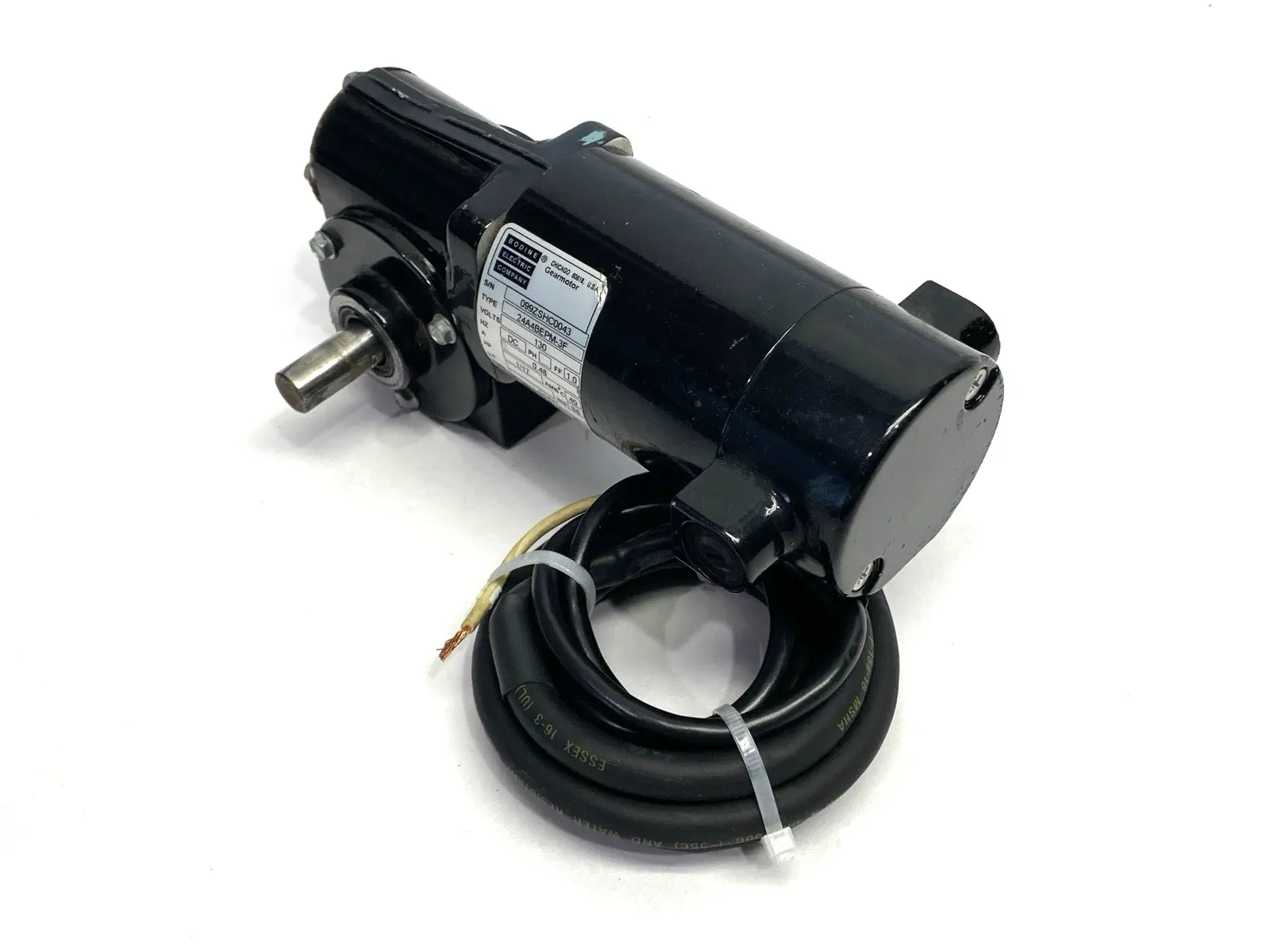 USED BODINE ELECTRIC RIGHT ANGLE GEARMOTOR 60:1 42RPM 130V 1/17HP 24A4BEPM-3F