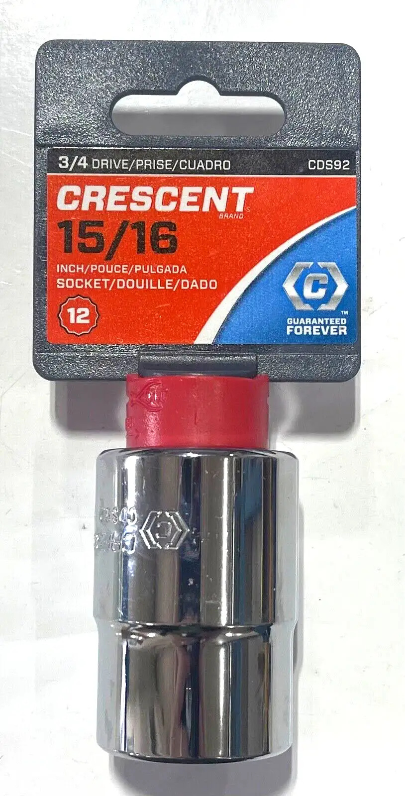 Crescent 3/4" Drive 15/16" Socket 12 Point Fully Polished Chrome CDS92