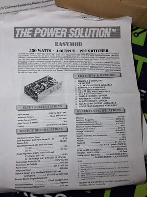 THE POWER SOLUTION AG-350P-D45-034 EASYMOD POWER SUPPLY