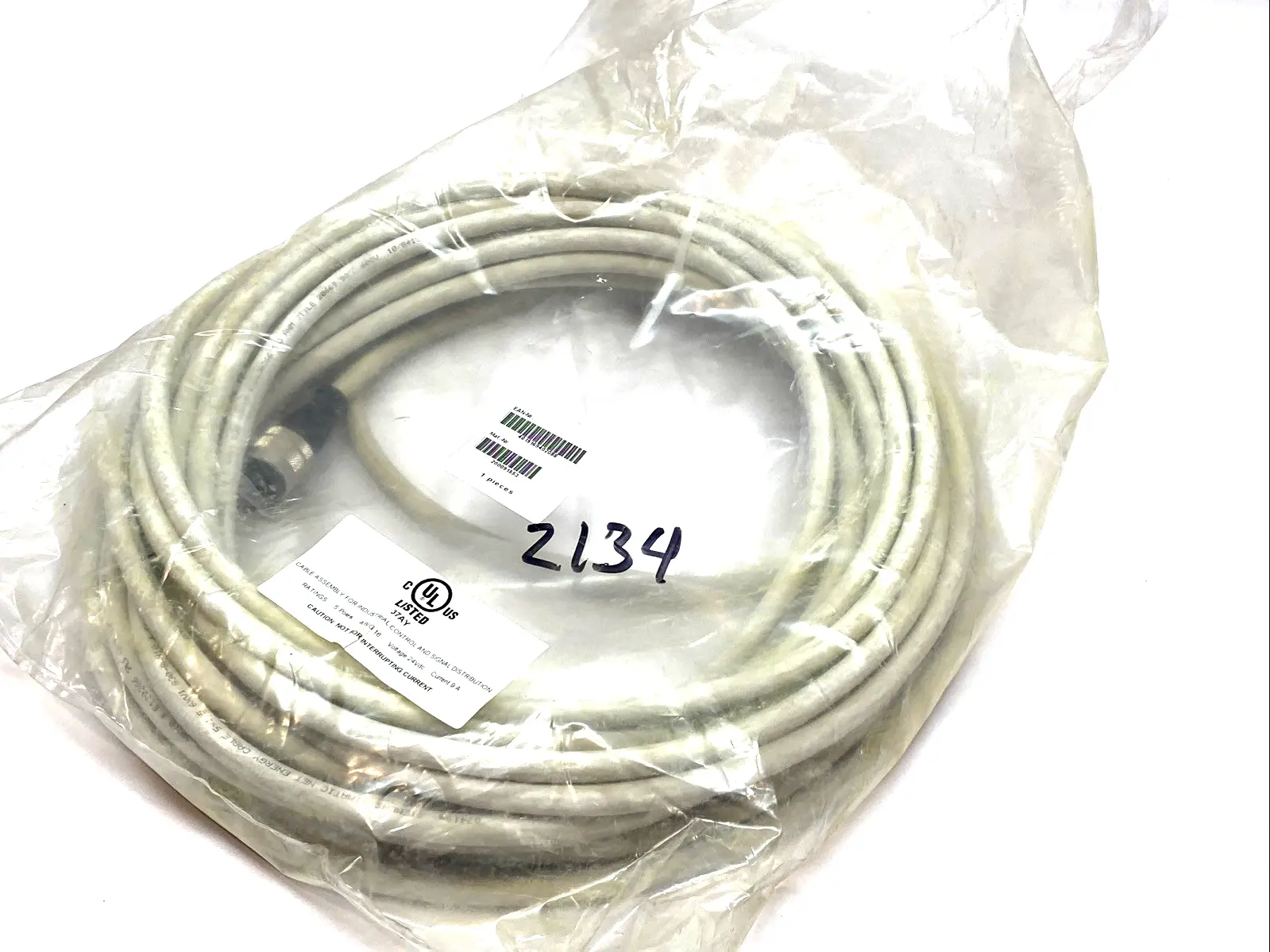 USED SIEMENS POWER CABLE 7/8" 5-POLE 15M 600V