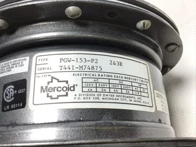 Mercoid Control PGW-153-P2 Gas Pressure/Differential Pressure Switch 120/240C AC/DC