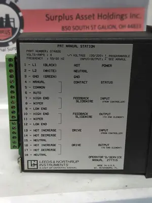 Used LEEDS & NORTHRUP 074826 Miscellaneous Equipment (Electrical & Power) | Surplus Asset Holdings #1192803