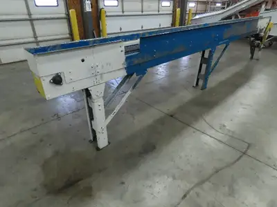 New London Engineering 8"x 20' Plastic Roller Belt Accumulating Conveyor 460V