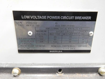 Used GE AKR-7F-100 Circuit Breakers Ohio US | Equipment Recovery Corp. #1329734