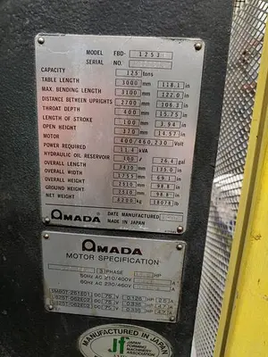 USED AMADA FBD-1253