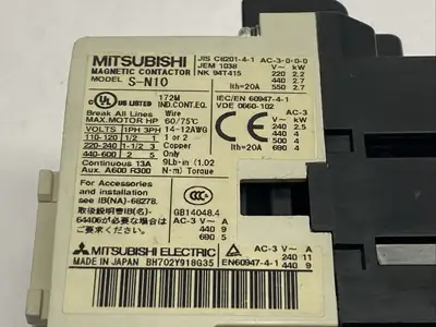 S-N10 | Mitsubishi  Magnetic Contactor w/ TH-N12KP Thermal Overload Relay - For parts or not working