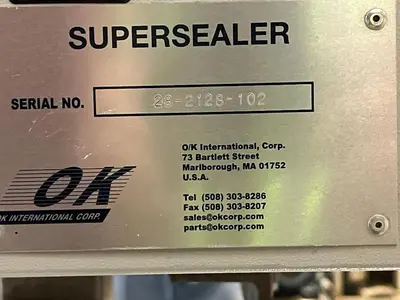 OK band sealer with conveyor on stainless stand