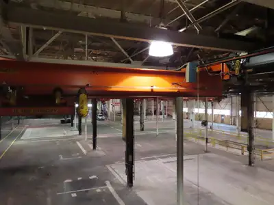Cleveland Tramrail P&H 15 Ton Double Girder Bridge Crane 34' 10" Span w/Remote