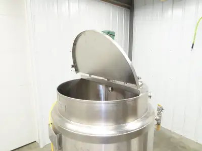 Avins Direct Steam 100 Gallon Mixing Tank 1/3Hp Lightnin Mixer Food Grade SS