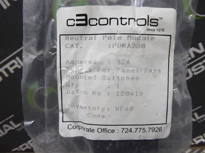 C3 Controls PDNA230 Neutral Pole Module 32 Amps For Panel / Base Switches New