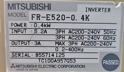 Mitsubishi Electric FR-E520-0.4K Inverter Drive Loc1B-20