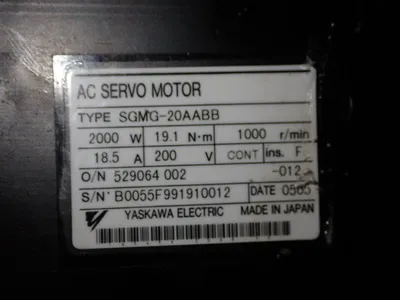 Used YASKAWA SGMG20AABB Servo Motors | HGR 24 #730858