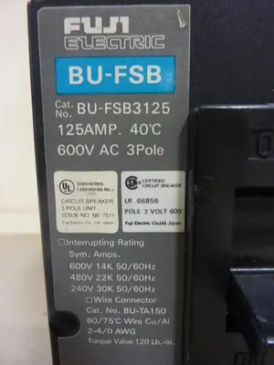 Used FUJI ELECTRIC BU-FSB3125 Circuit Breakers Michigan US | Ideal Machinery #590269