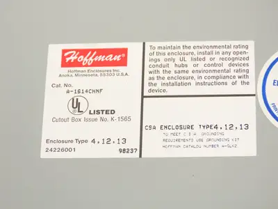Chromalox 4474-30550 Contactor Power Controller Hoffman 16x14 NEMA 480VAC 3Ph