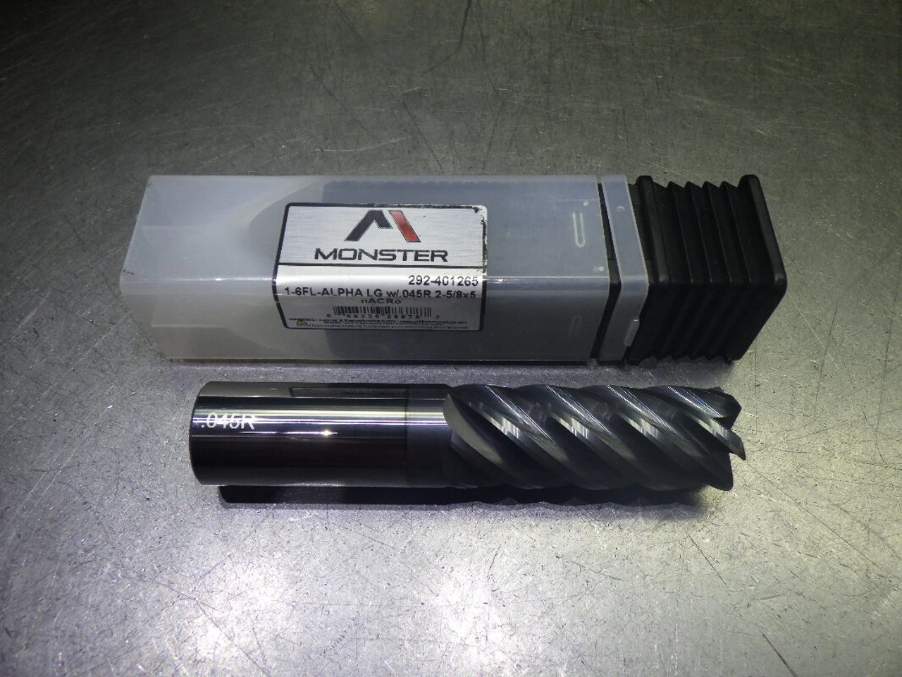 Monster 1" 6 Flute Carbide CR LG Endmill 1" Shank .045" R 292-401265 (LOC584)