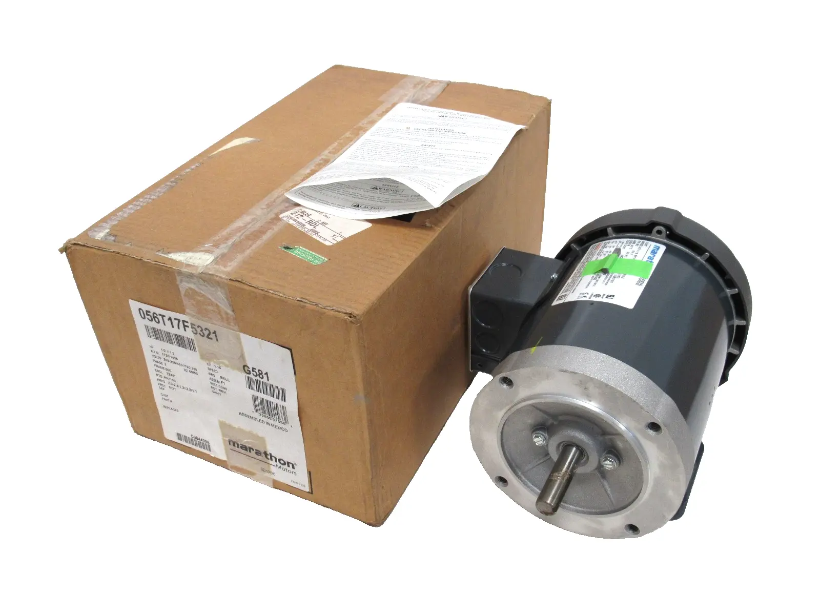 NEW MARATHON G581 MOTOR 1/2-1/3HP 208-230/460V